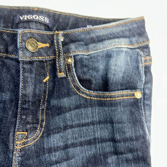 VIGOSS 25 Jagger Skinny Classic Fit Dark Blue Wash Destructed Jeans - Picture 10 of 12